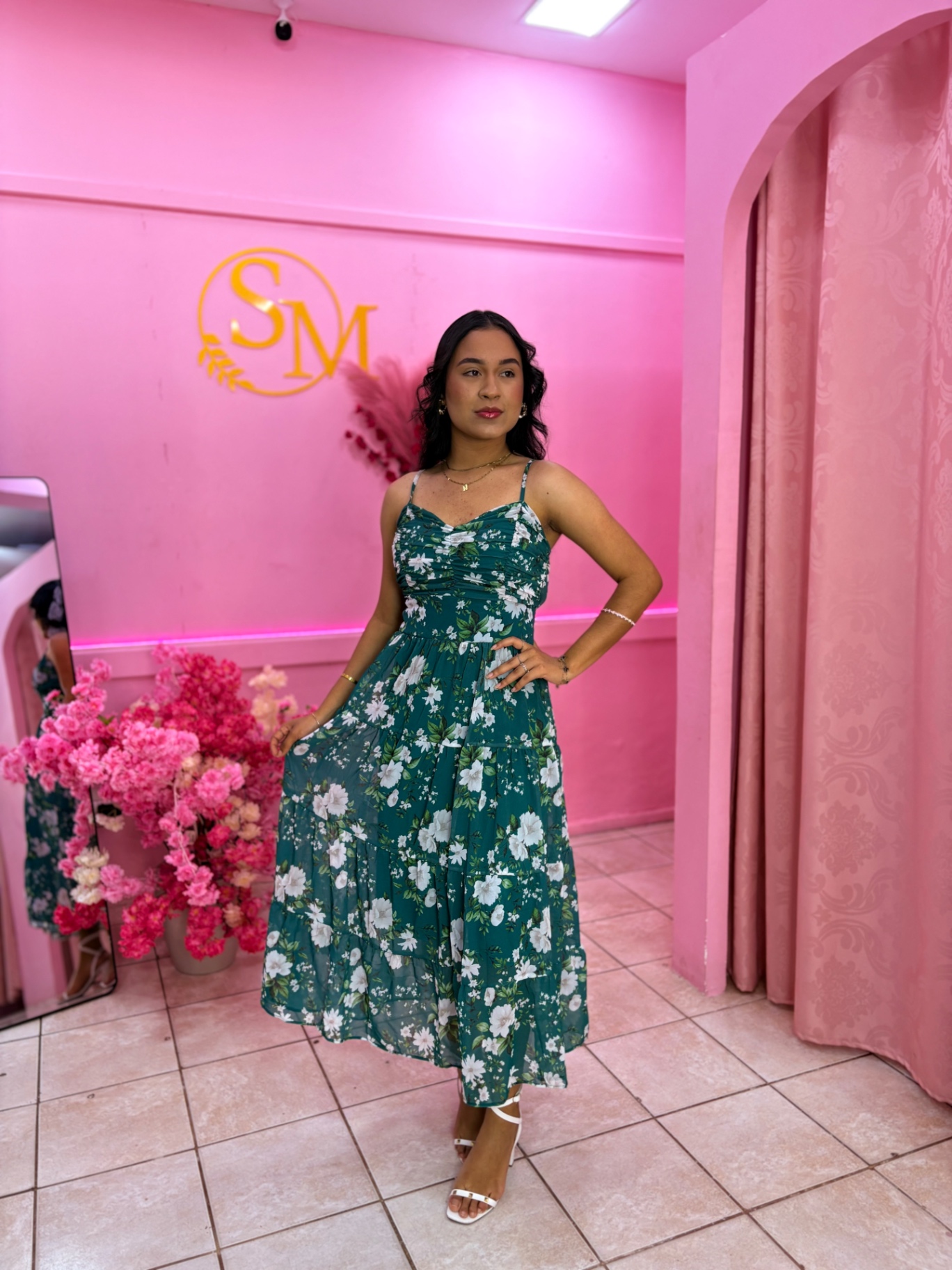 Vestido Jade Verde Floral — Vestidos feminino Sarah Modas Slz São Luís