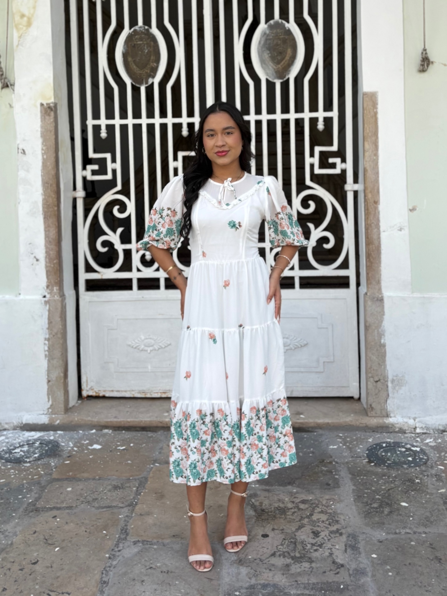 Vestido Elôa Branco Floral