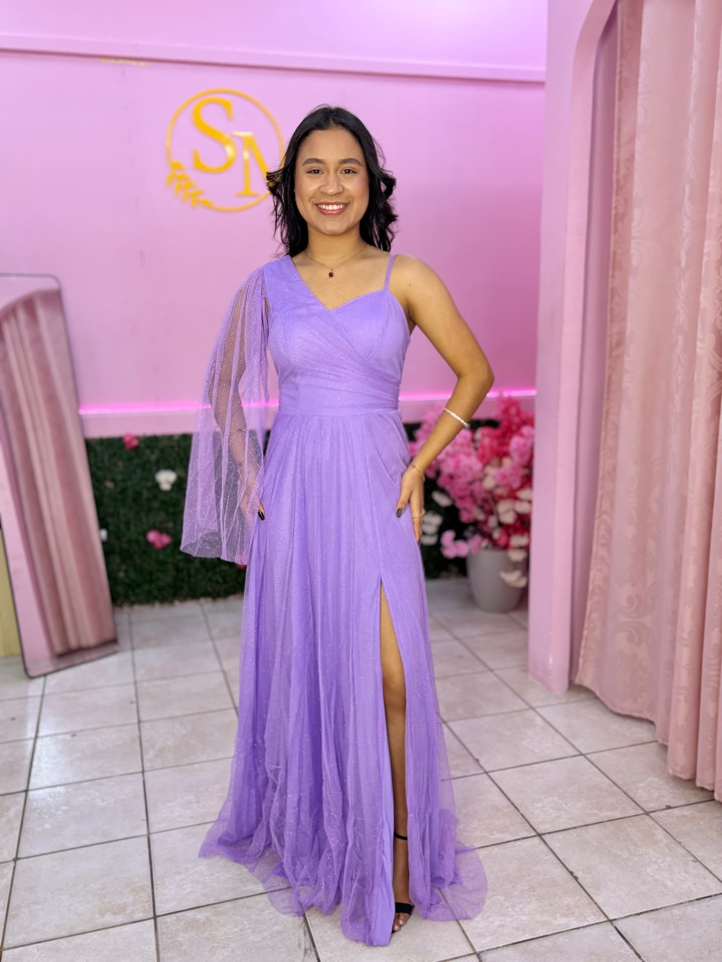 Vestido Valentina Lilás Tule Glitter — Vestidos feminino Sarah Modas Slz São Luís