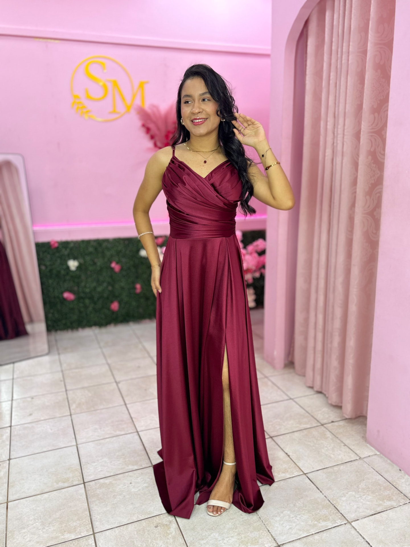 Vestido Marsala Transpassado — Vestidos feminino Sarah Modas Slz São Luís
