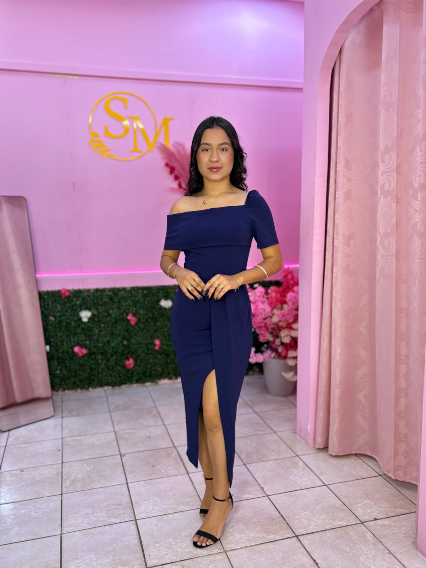 Macacão Rafaela Azul Marinho — Conjuntos feminino Sarah Modas Slz São Luís