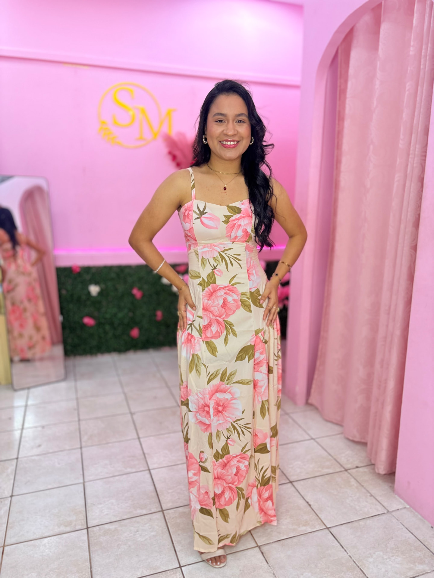 Vestido Longo Floral Rose — Vestidos feminino Sarah Modas Slz São Luís
