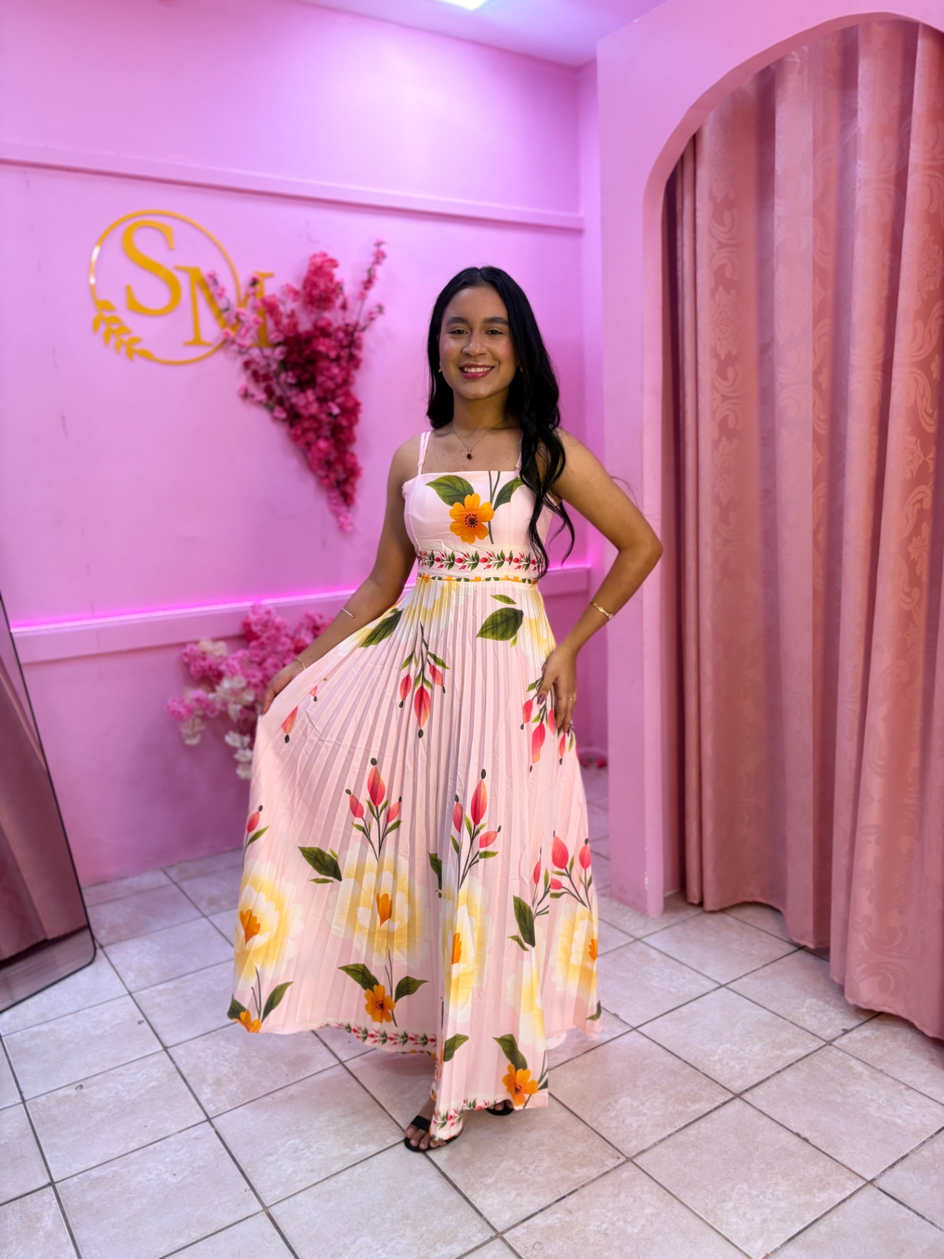 Vestido Helena Plissado Floral — Vestidos feminino Sarah Modas Slz São Luís