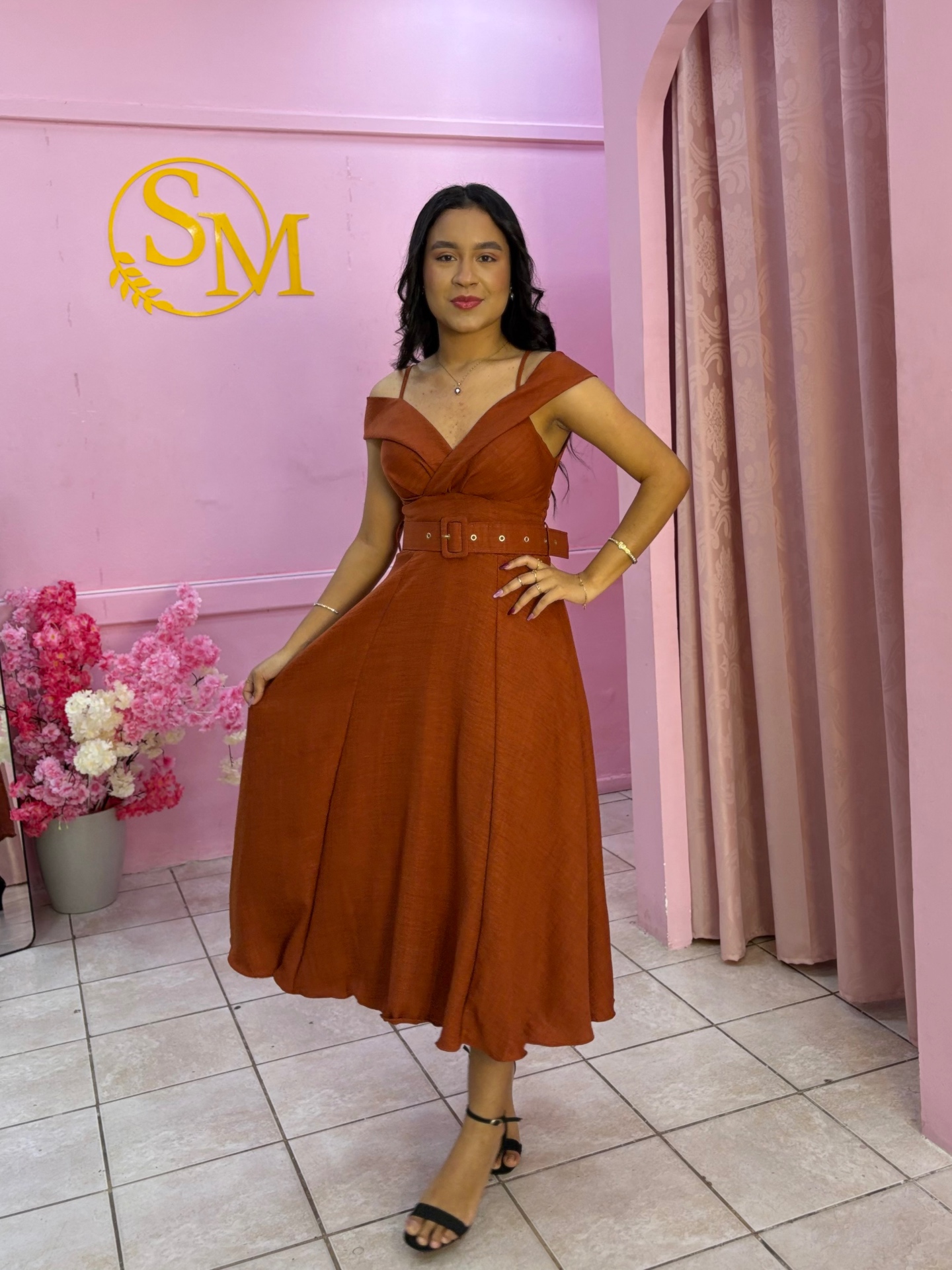 Vestido Camila Terracota — Vestidos feminino Sarah Modas Slz São Luís