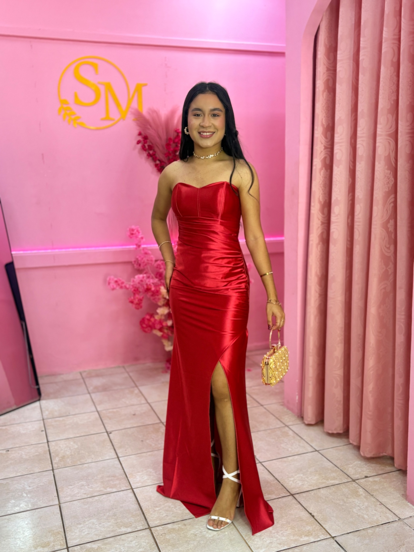 Vestido Valentina Vermelho Cetim — Vestidos feminino Sarah Modas Slz São Luís
