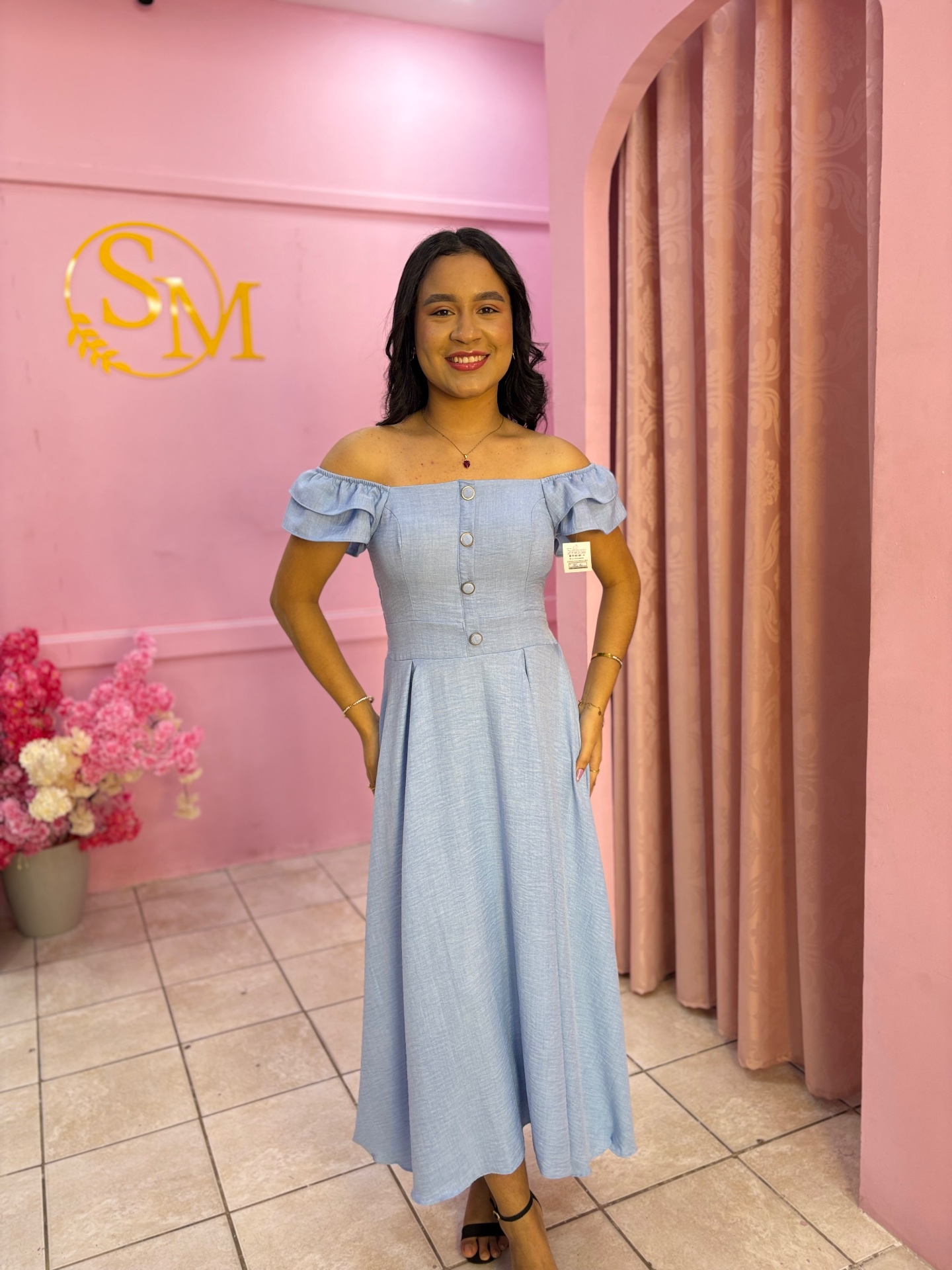Vestido Amanda Azul Serenity — Vestidos feminino Sarah Modas Slz São Luís